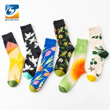 Färgglada bomull män strumpor
